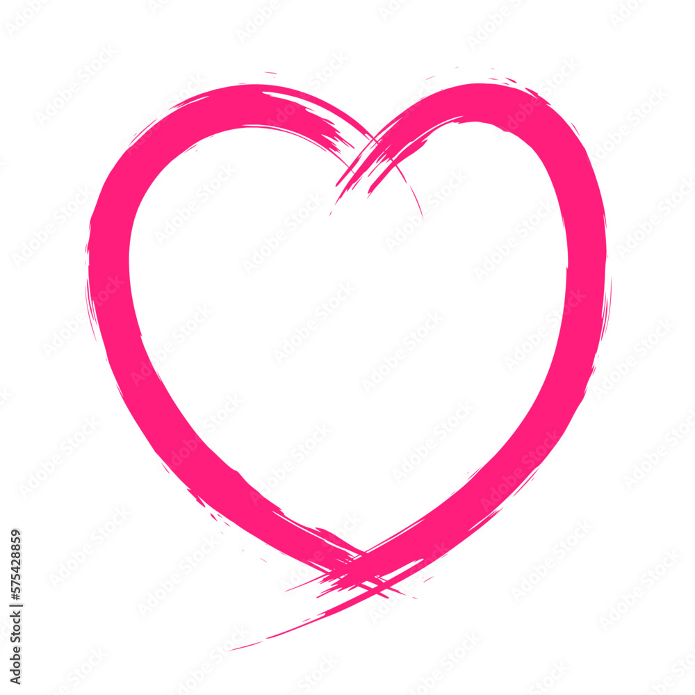 Heart. Heart painted with strokes of paint. Background for card design for lovers. Vector