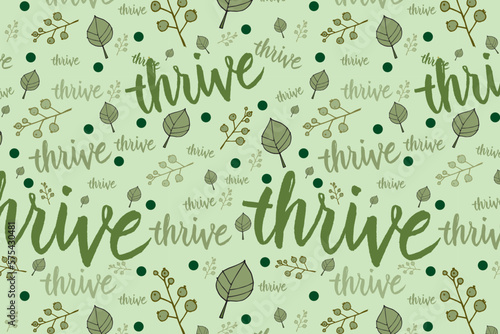 Thrive Seamless Pattern in Woodland Colors