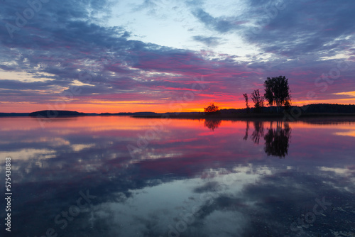 Morning in national park Braslau Lakes  Belarus