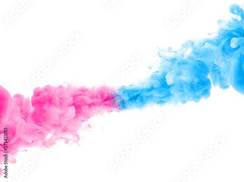 Png Ink violet and lilac color smoke blot on transparent Abstract background.