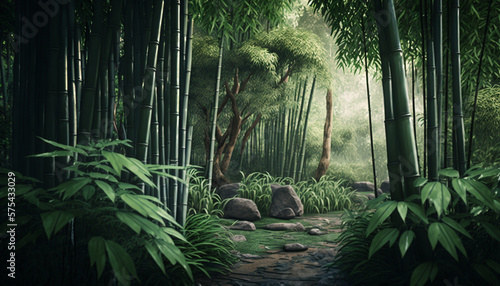 Tropy in Bamboo Grove  generative ai