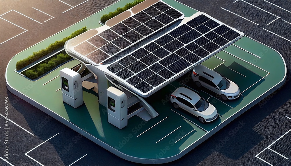 Autonomous charging station with solar panels for charging electric ...