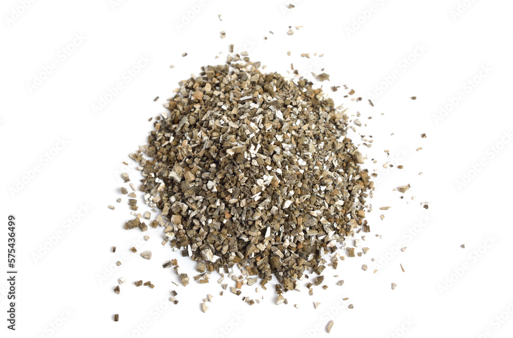 Heep Expanded Vermiculite isolated on white background Heep Expanded Vermiculite isolated on white background