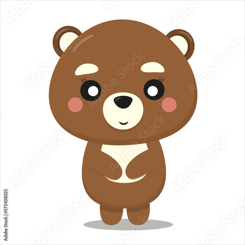 Cute bear girl. Cartoon style 