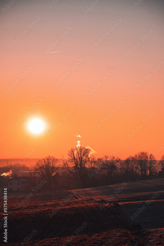 Fototapeta premium sunset in the winter