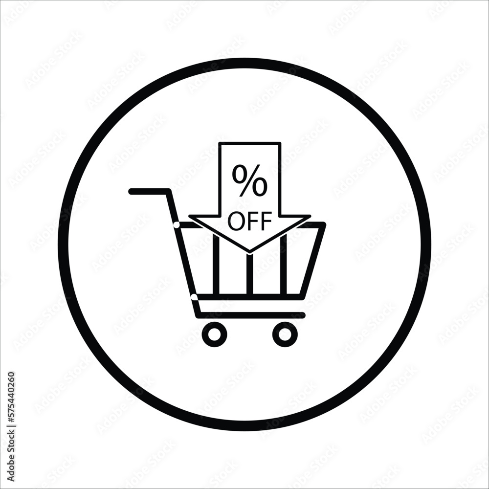 discount - coupon - trolley icon vector design template discount - coupon - trolley icon vector design template