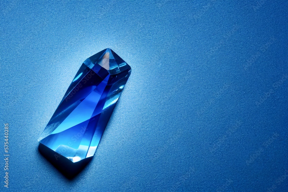 Quartz blue crystal stone. Macro studio photography on polished blueish transparent gemstone. isolated glossy mineral for health and spiritual balance or luxury aqua geological gem. Generative AI Quartz blue crystal stone. Macro studio photography on polished blueish transparent gemstone. isolated glossy mineral for health and spiritual balance or luxury aqua geological gem. Generative AI