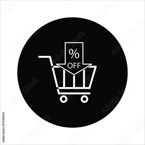 discount - coupon - trolley icon vector design template