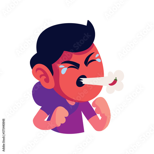 boy eating chili pepper