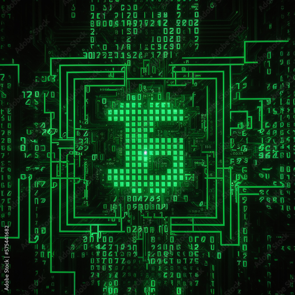 Fototapeta premium binary code tunnel