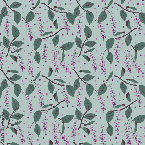 seamless pattern with cherry berries