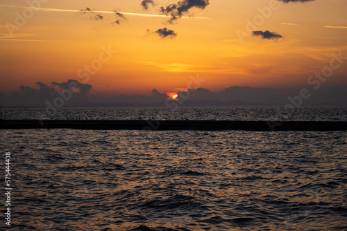 sunset over the sea