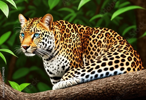 Jaguar is a species of predatory mammals of the cat family, panther genus. AI generated
