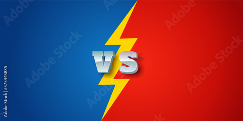 Vector illustration of a metallic vs letters on bright background. Letters VS from metal on bright background. photo