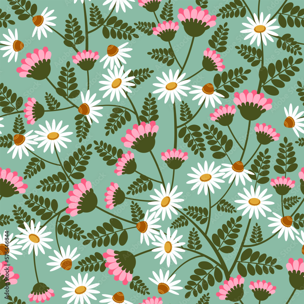 seamless pattern bright wild flowers seamless pattern bright wild flowers