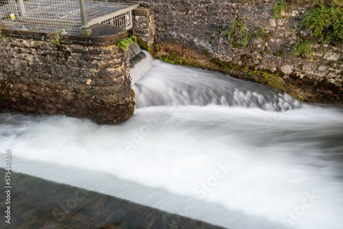 Long exposure of a waterfall Cheddar village in Somerset