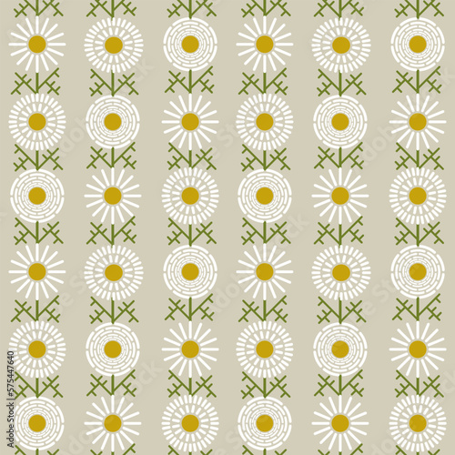 seamless pattern bright spring chamomile flowers