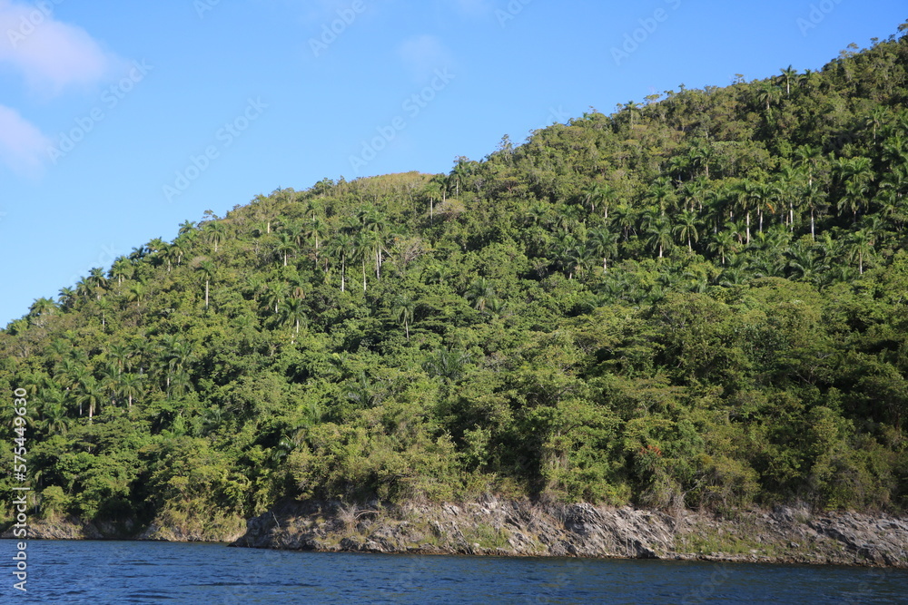 Boatstrip at Hanabanilla Reservoir in the Escambray Mountains, Cuba Caribbean