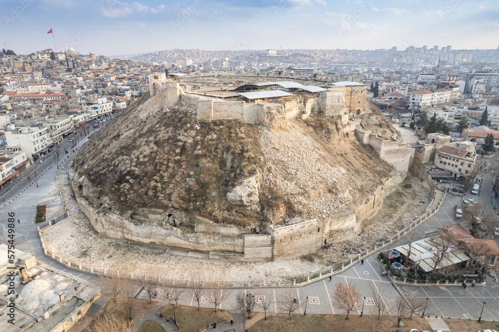 Gaziantep castle after the earthquake. Turkey