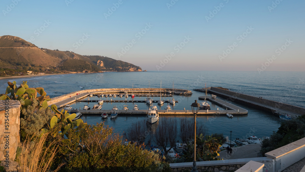 Sperlonga view seaport, mediterranean sea , Italy 