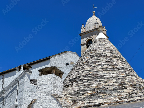 Trullo Roof, Italy , Alberobello Trulli . Typical Italian buildings