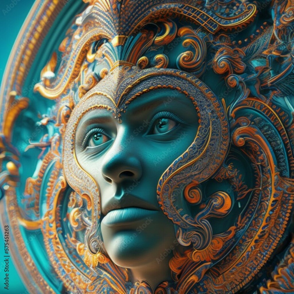 Obraz premium golden deuses statue, Generative AI