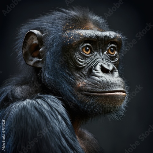 Bonobo. The bonobo is commonly considered to be more gracile than the common chimpanzee.