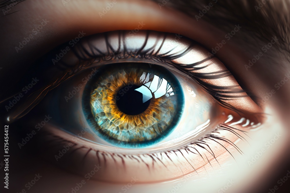 Fototapeta premium Female eye close up. Generative AI