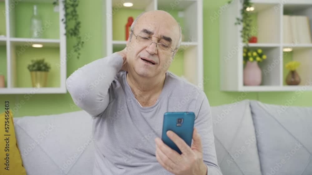 Old man with neck pain. Joint and bone pain.
Signs of aging and weakened bones and joints ache, the neck is stiff.
Old man with neck pain. Joint and bone pain.
Signs of aging and weakened bones and joints ache, the neck is stiff.