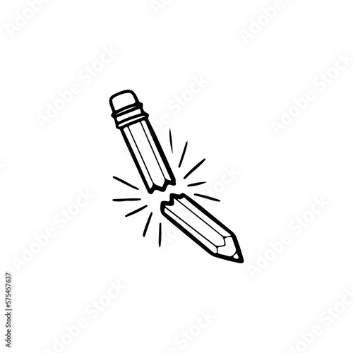 broken pencil illustration vector concept