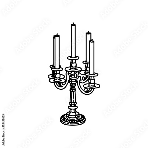 vector illustration of a long candle
