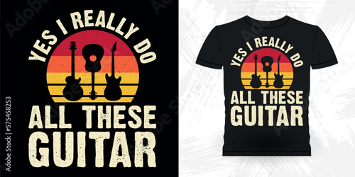 Guitar Lover Funny Musician Music Bass Retro Vintage Musician T-shirt Design