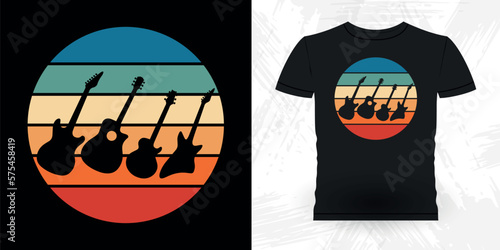 Guitar Lover Funny Musician Music Bass Retro Vintage Musician T-Shirt Design