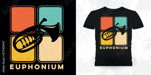 Euphonium Lover Funny Musician Music Bass Retro Vintage Musician T-shirt Design