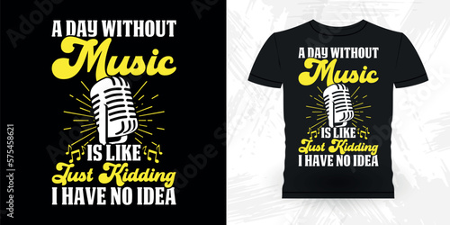 Funny Musician Music Bass Retro Vintage Musician T-shirt Design