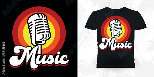 Funny Musician Music Bass Retro Vintage Musician T-shirt Design