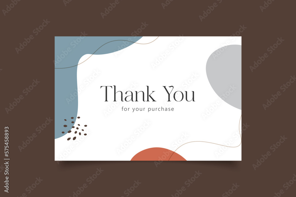 thank you card template design with abstract background Stock Vector