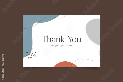 thank you card template design with abstract background