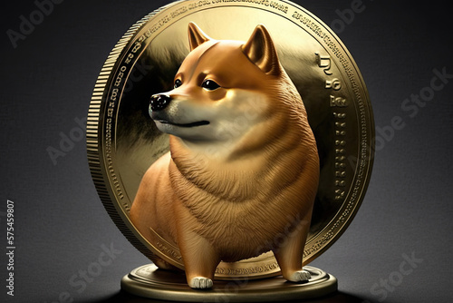 dogecoin in real dog , ai generated photo