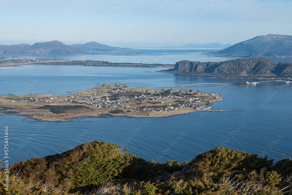 Mountains in Norway on an island Mountains in Norway on an island