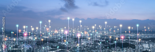 Canvas Print Big data connection technology