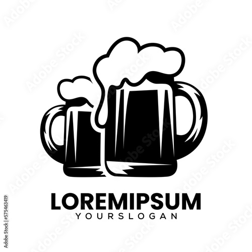 black beer logo design vector