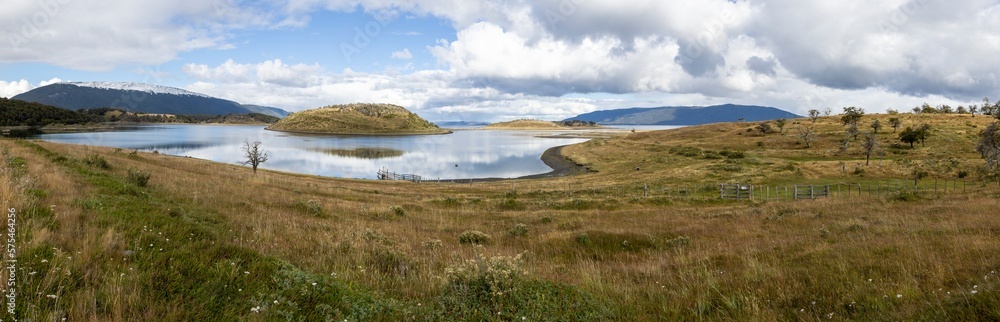 Landscape at the beautiful end of the world - Ushuaia, Tierra del Fuego, South America - Panorama Landscape at the beautiful end of the world - Ushuaia, Tierra del Fuego, South America - Panorama