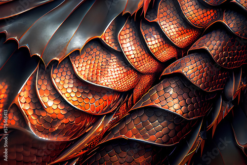 Texture of a dragon skin close up. Generative AI