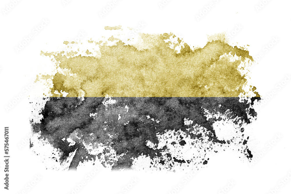 Germany, Saxony Anhalt flag background painted on white paper with watercolor.