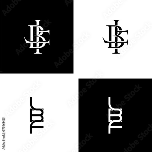 lbf initial letter monogram logo design set
