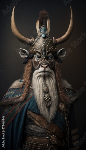 Raiding Valhalla: A Cute, Cool, and Beautiful Viking Animal Antelope Warrior's Battle on a Longship with Beautiful Stylish Designer Armor and Norse Mythology (generative AI)