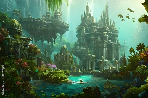 Enchanting Underwater Palace Game Art Generated By AI