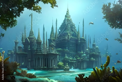 Enchanting Underwater Palace Game Art Generated By AI