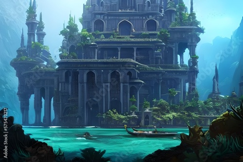 Enchanting Underwater Palace Game Art Generated By AI